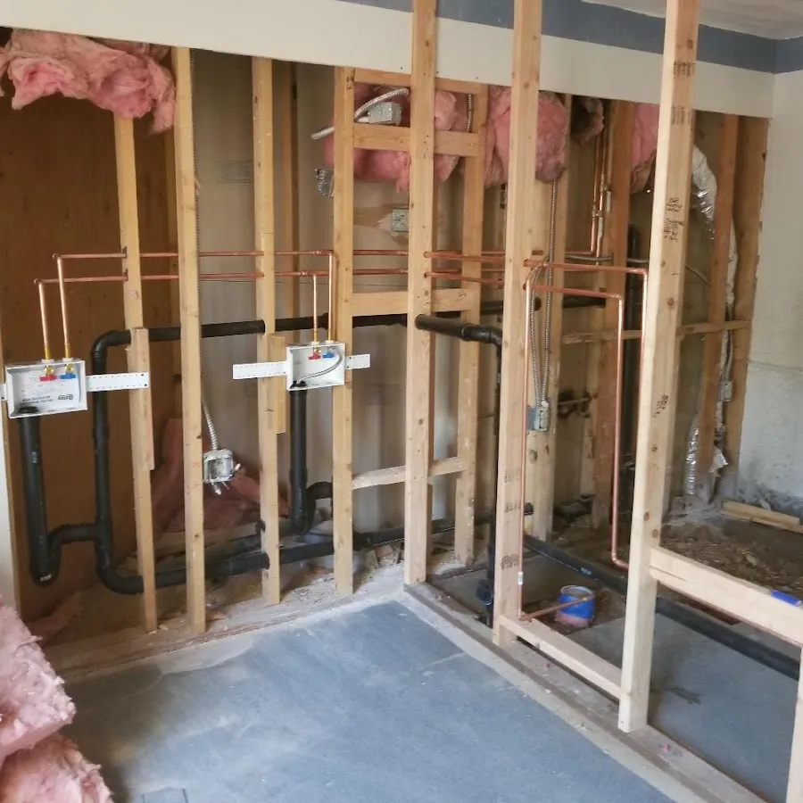 Copper pipe rough-in and plumbing installation in Meadville
